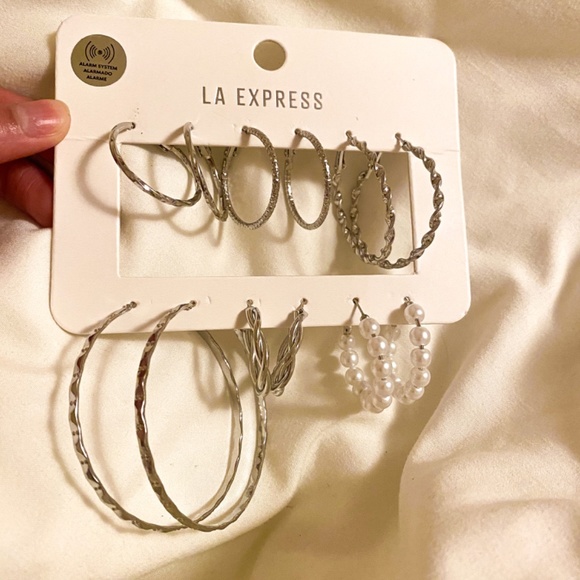 Hoop Earrings Gold and Silver - Picture 2 of 4